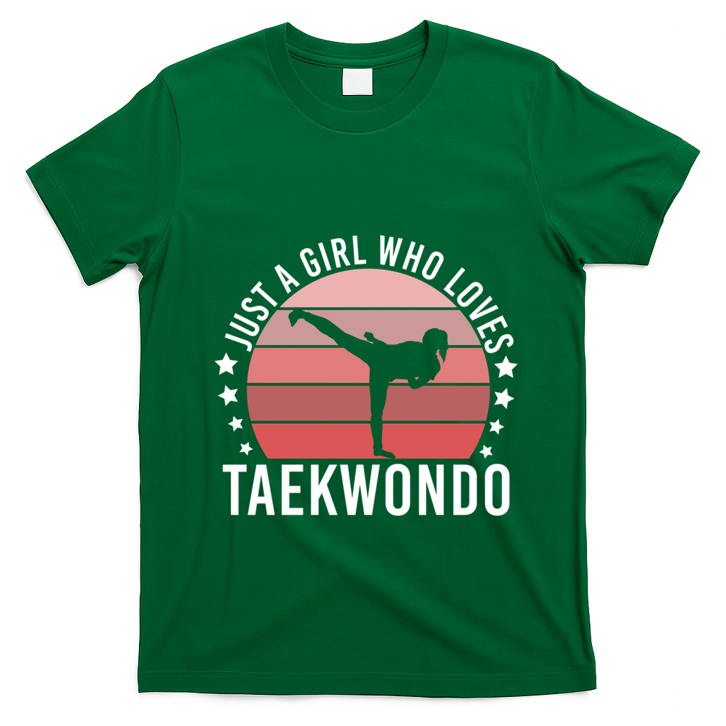 Just A Who Loves Taekwondo Gift T-Shirt - Irish Green
