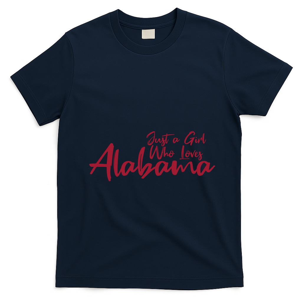 Just A Who Loves Alabama S Cute Alabama Gift T-Shirt - Navy Blue