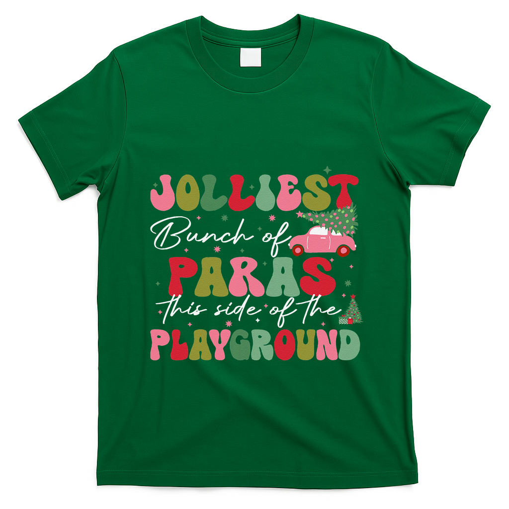 Jolliest Bunch Of Paras This Side Of The Playground Xmas T-Shirt - Irish Green