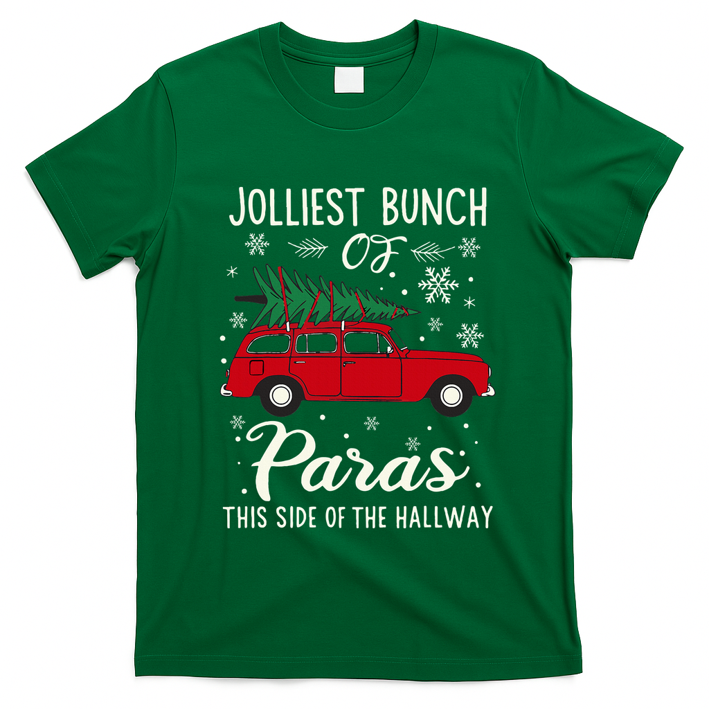 Jolliest Bunch Of Paras This Side Of The Hallway Xmas T-Shirt - Irish Green