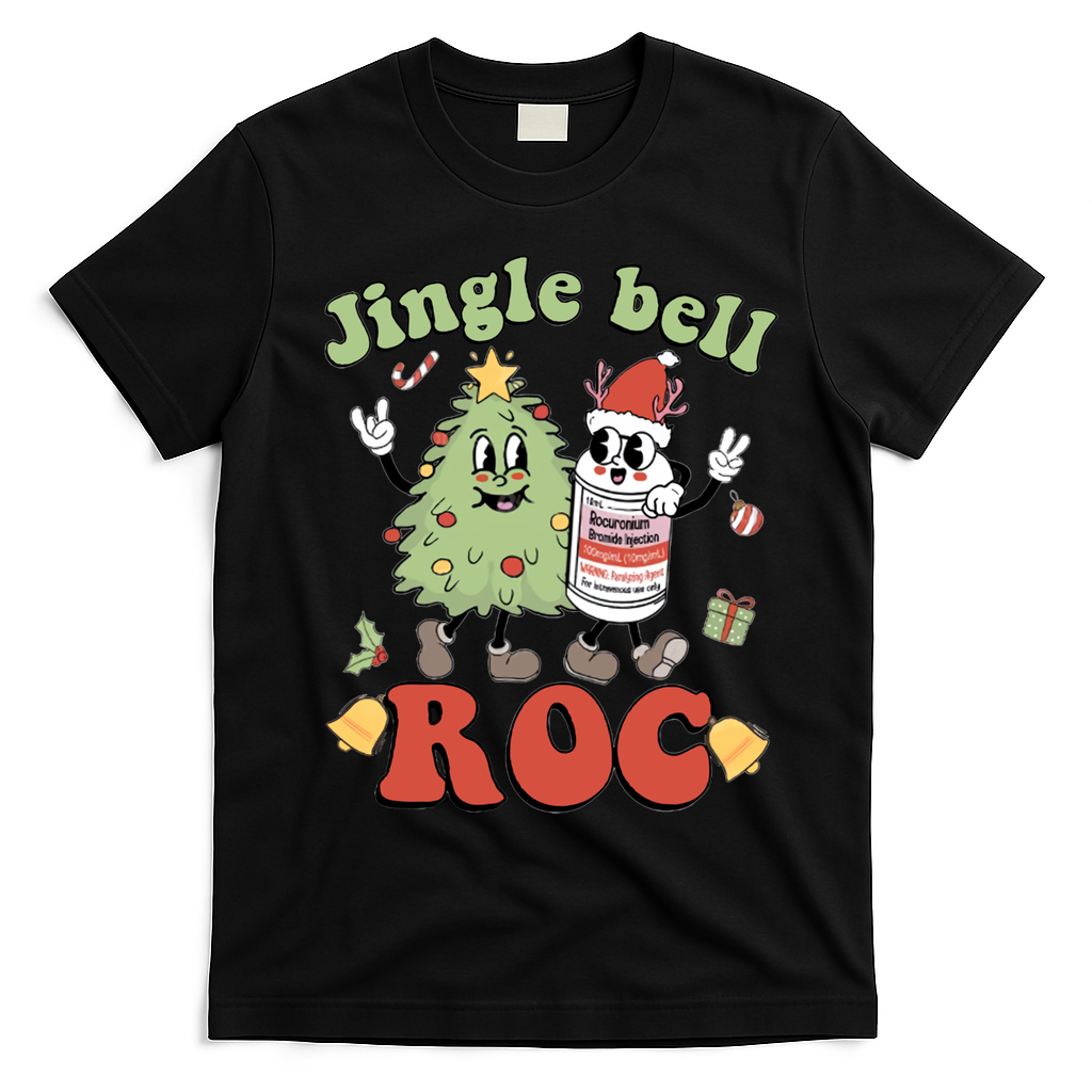 Jingle Bell Roc Icu Nurse Christmas Intensive Care Unit Gift T-Shirt - Black