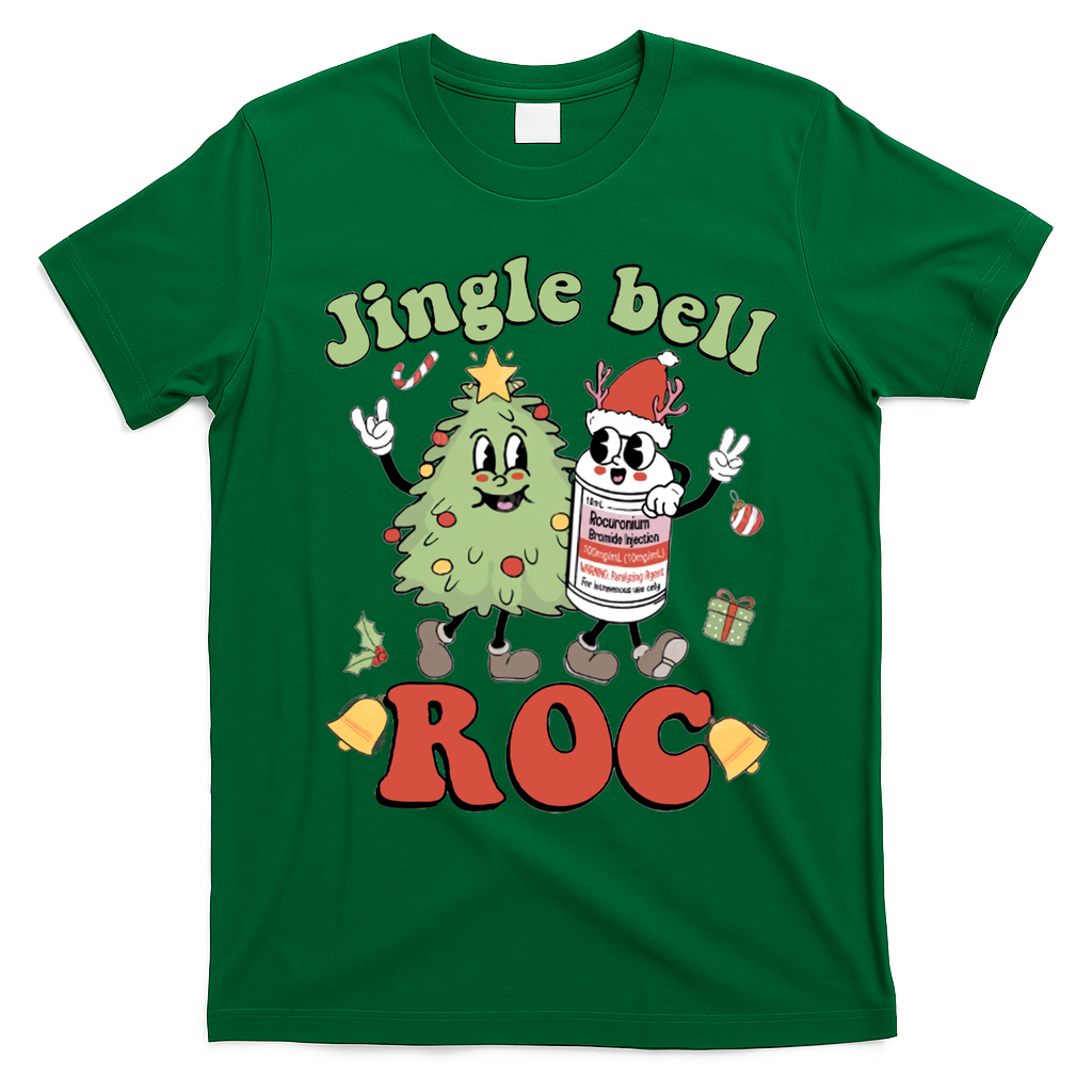 Jingle Bell Roc Icu Nurse Christmas Intensive Care Unit Gift T-Shirt - Irish Green