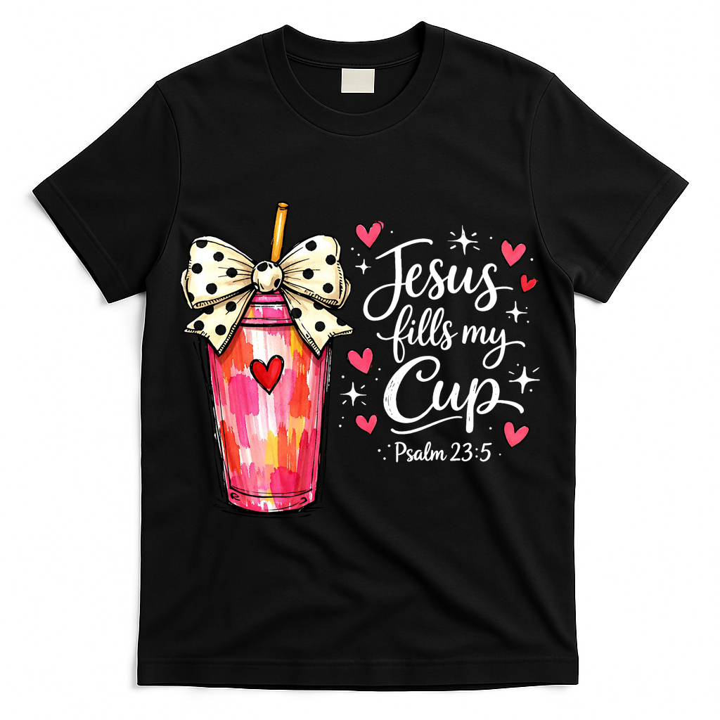 Jesus Fills My Cup Valentine Jesus Loves Me T-Shirt