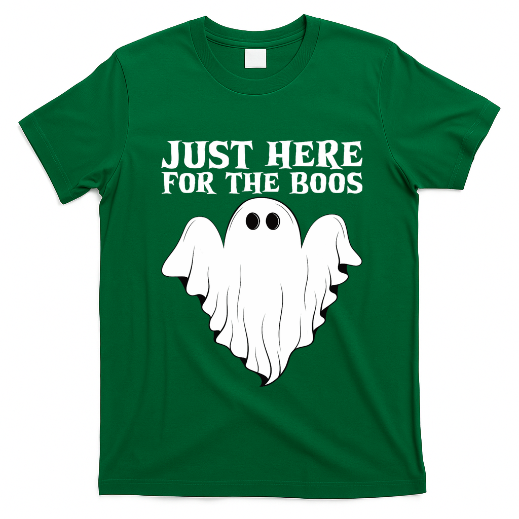 Just Here For The Boos Funny Ghost T-Shirt - Irish Green