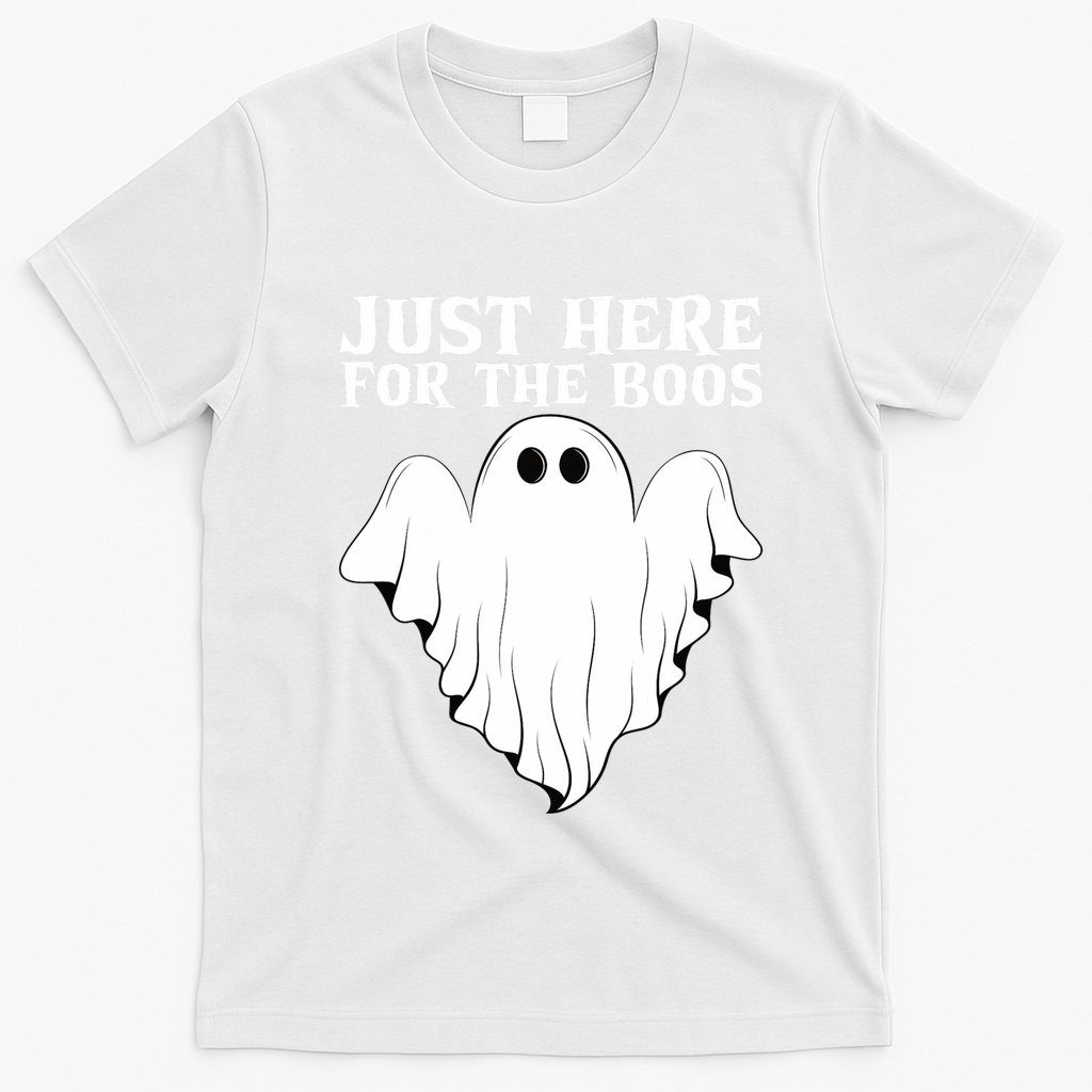 Just Here For The Boos Funny Ghost T-Shirt - White