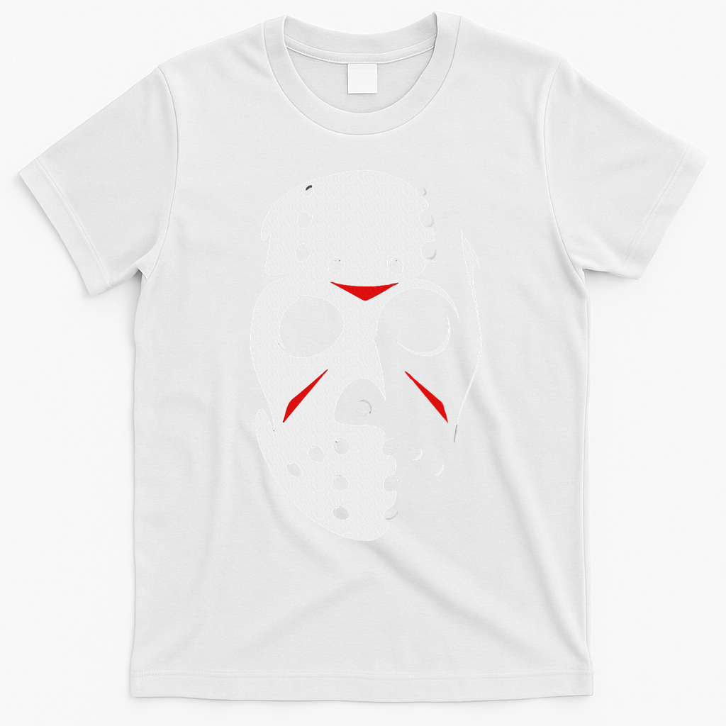 Jason Hockey Mask Halloween Friday 13th T-Shirt - White
