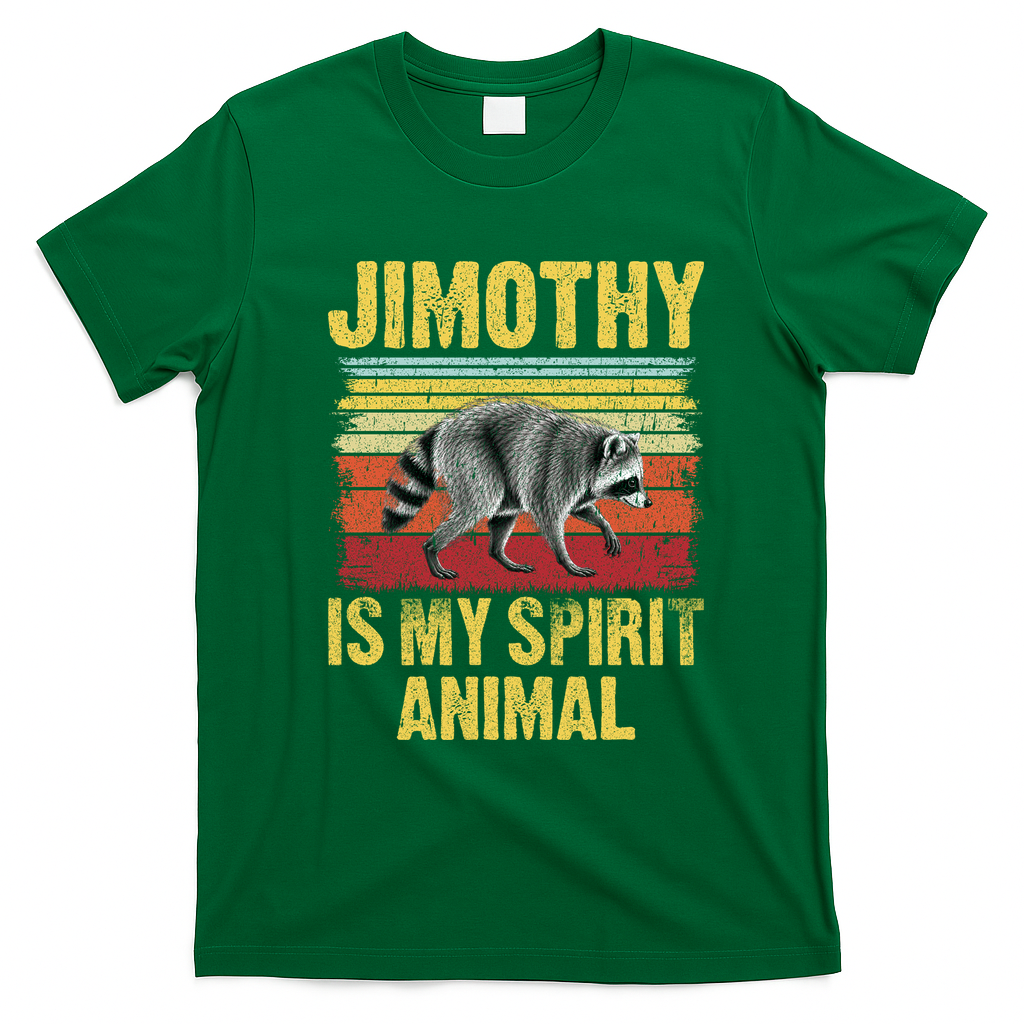Jimothy Is My Spirit Animal Raccoon T-Shirt - Irish Green