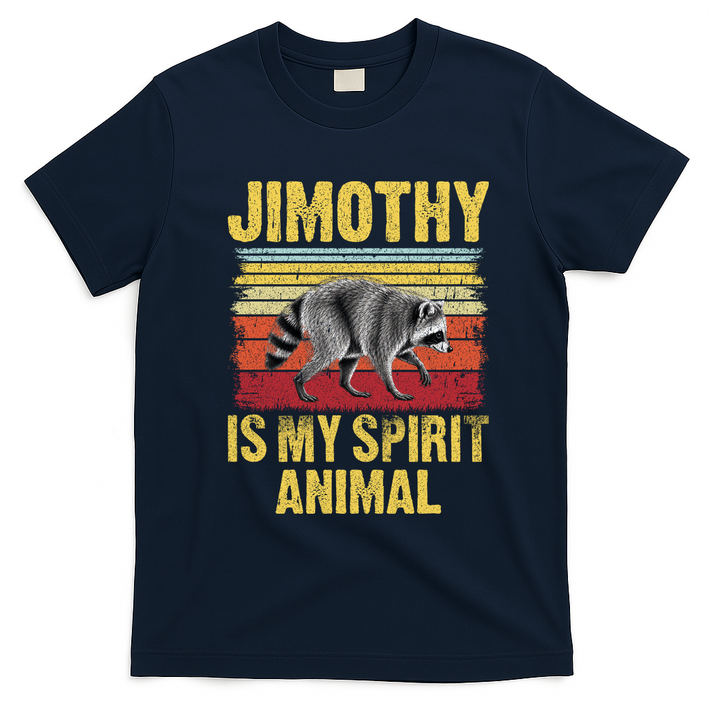 Jimothy Is My Spirit Animal Raccoon T-Shirt - Navy Blue