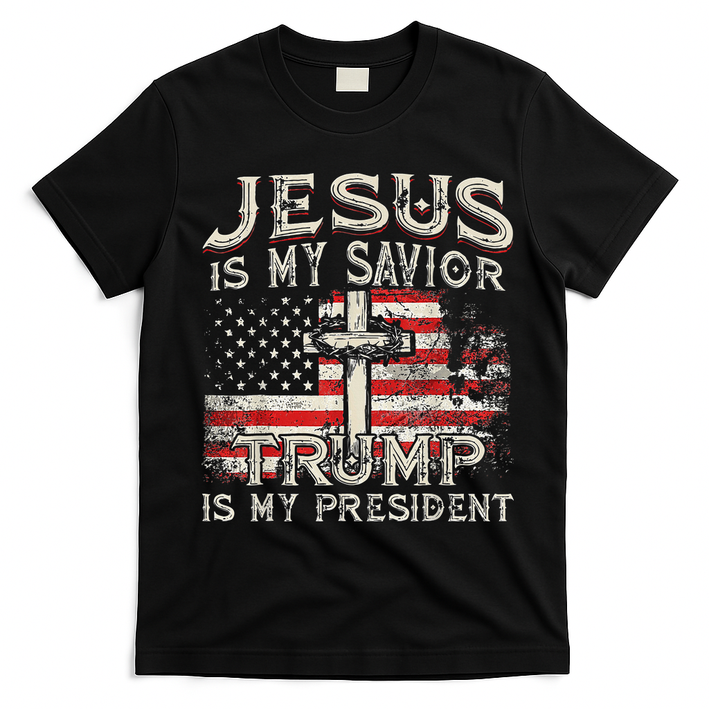 Jesus Is My Savior Trump Is My President T-Shirt - Black