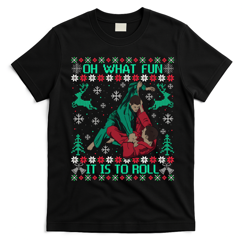 Jiu Jitsu Bjj Ugly Christmas Sweater Mma Funny Xmas Sweater T-Shirt - Black
