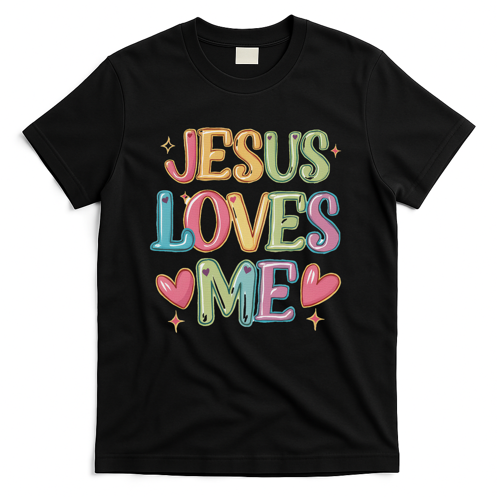 Jesus Loves Me! Christian Back To School T-Shirt - Black