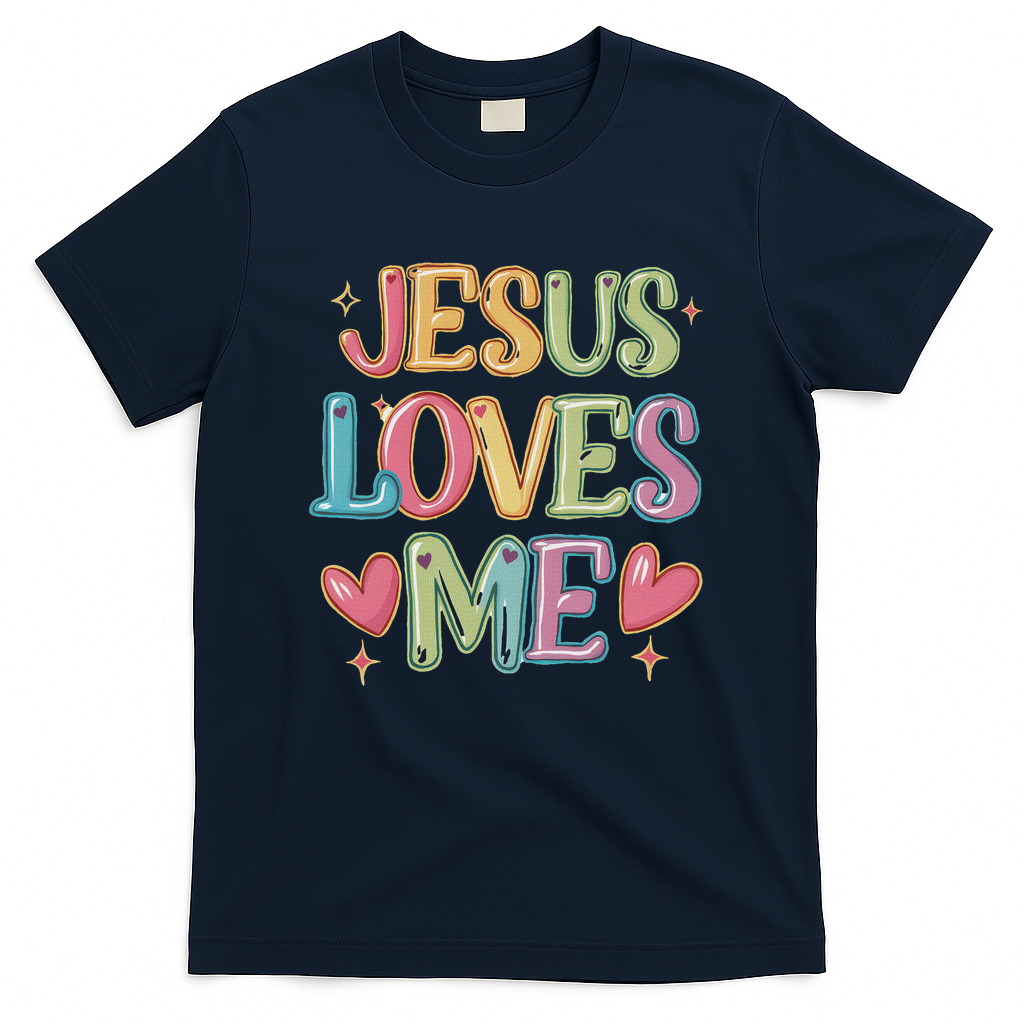 Jesus Loves Me! Christian Back To School T-Shirt - Navy