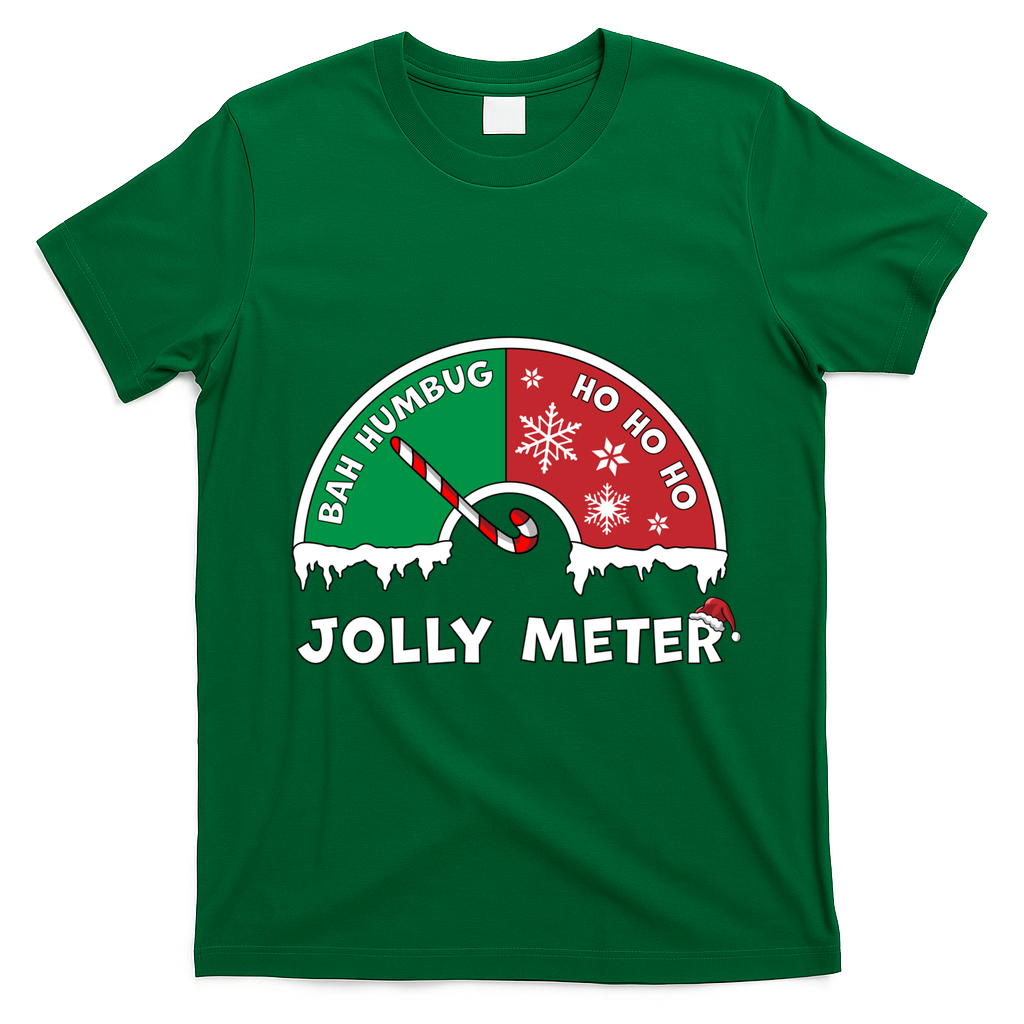 Jolly Meter Bah Humbug To Ho Ho Ho Anti Christmas Funny Gift T-Shirt - Irish Green