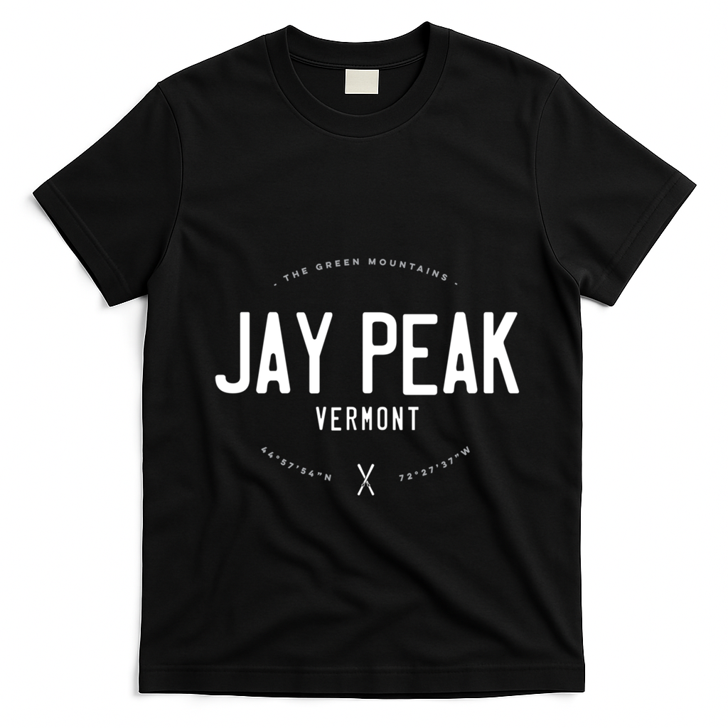 Jay Peak Vermont Graphic Distressed Vintage Ski Great Gift T-Shirt - Black
