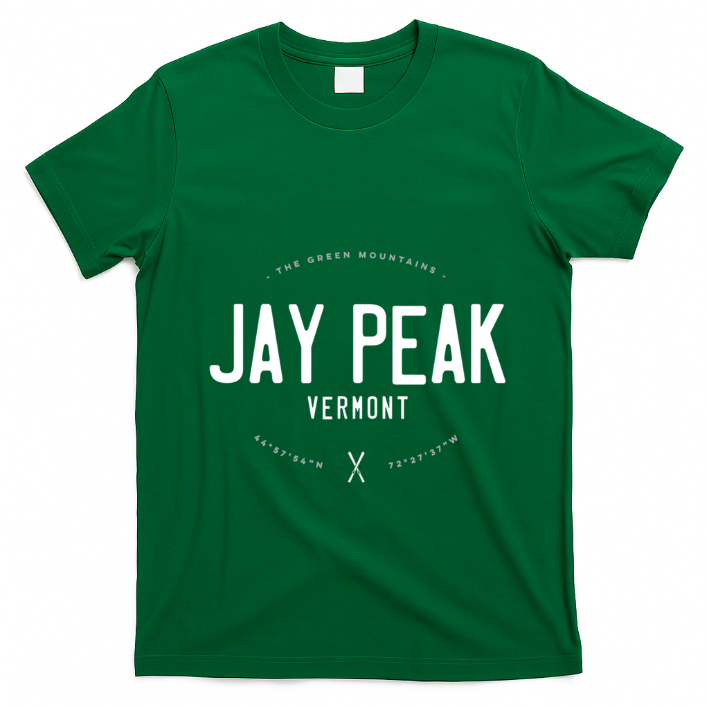 Jay Peak Vermont Graphic Distressed Vintage Ski Great Gift T-Shirt - Irish Green