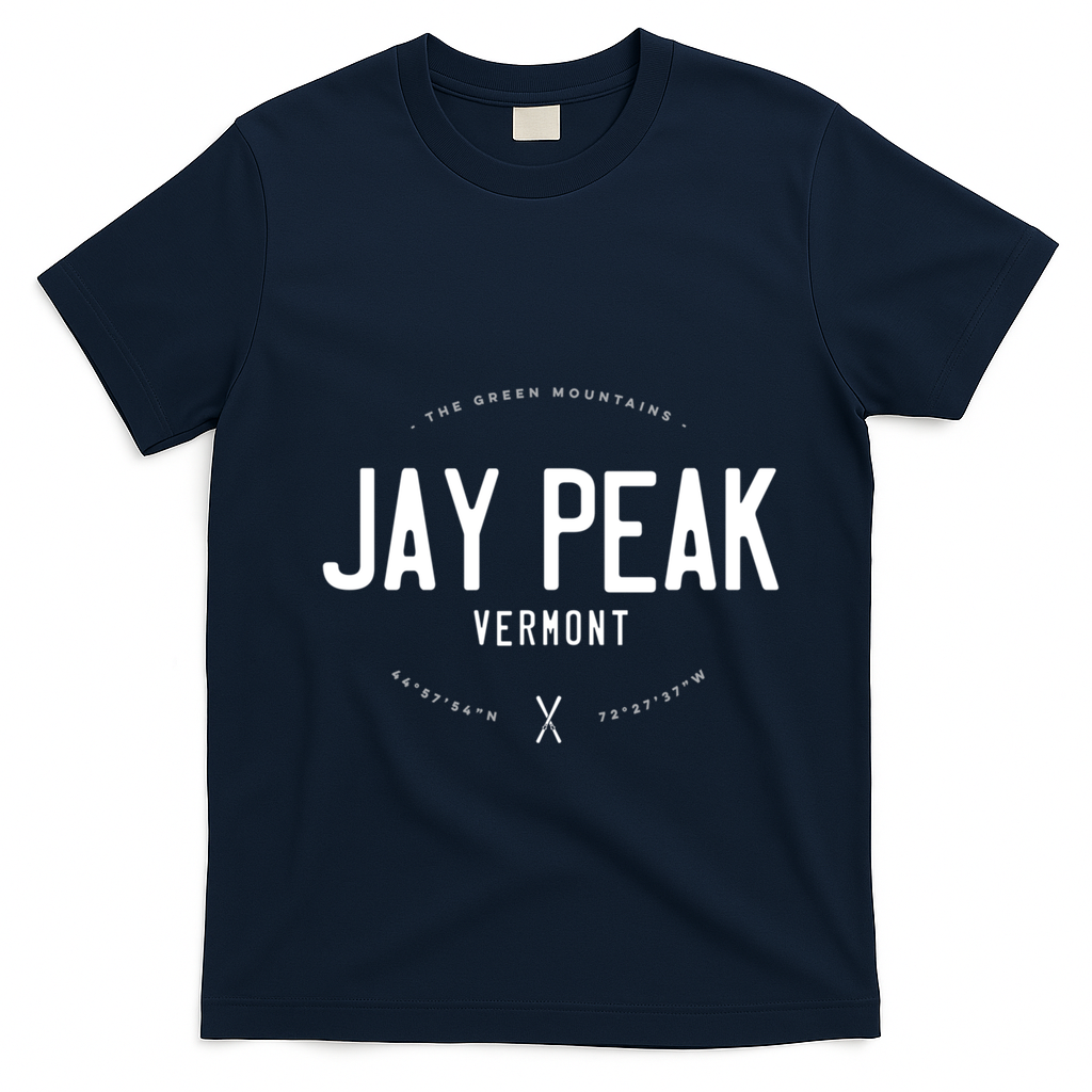 Jay Peak Vermont Graphic Distressed Vintage Ski Great Gift T-Shirt - Navy Blue