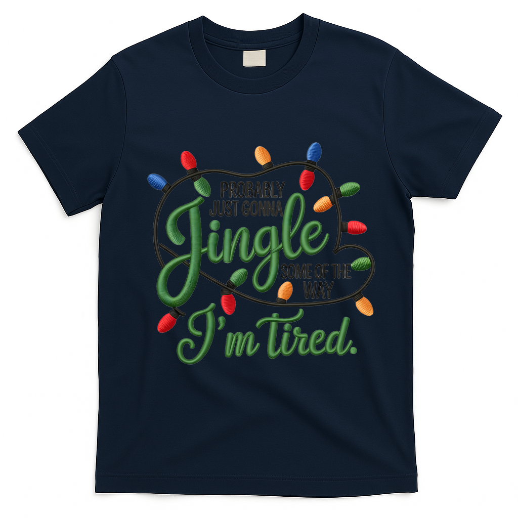 Jingle Some Of The Way Funny Chrismas Saying T-Shirt - Navy Blue