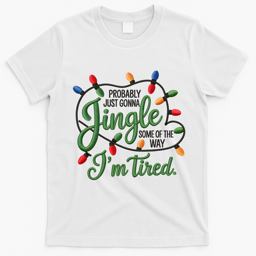 Jingle Some Of The Way Funny Chrismas Saying T-Shirt - White