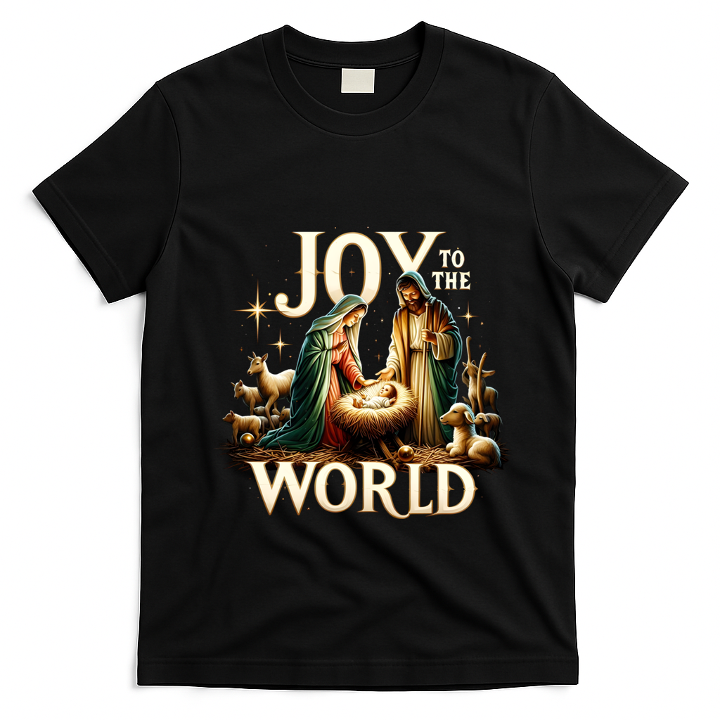 Joy To The World True Story Christmas Xmas Jesus Nativity Gift T-Shirt - Black