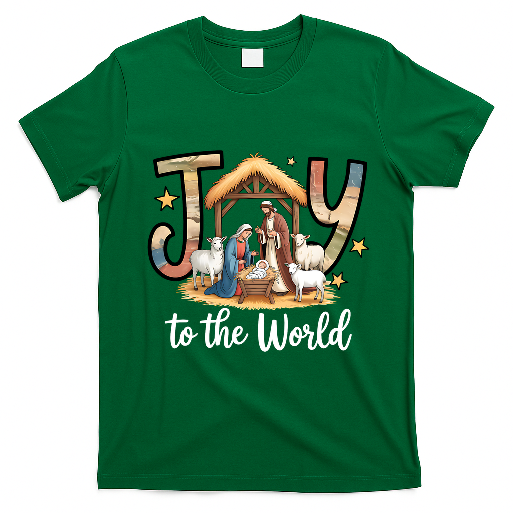 Joy To The World Jesus Is Born Christmas T-Shirt - Irish Green