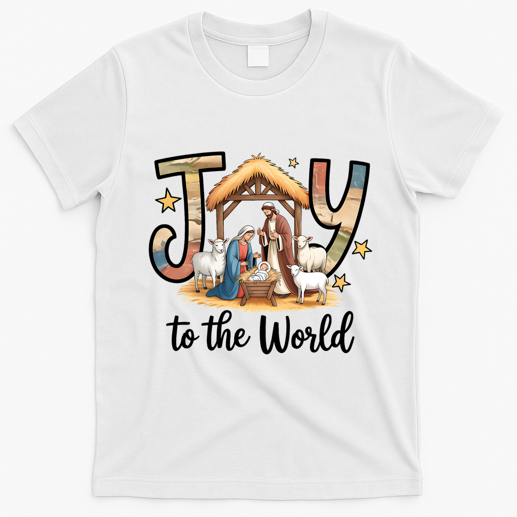 Joy To The World Jesus Is Born Christmas T-Shirt - White