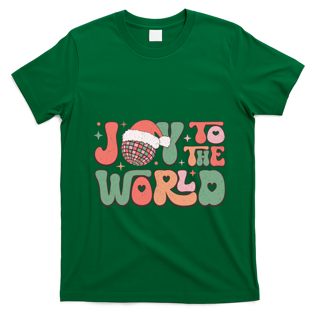 Joy To The World Festive Holiday Graphic T-Shirt - Irish Green