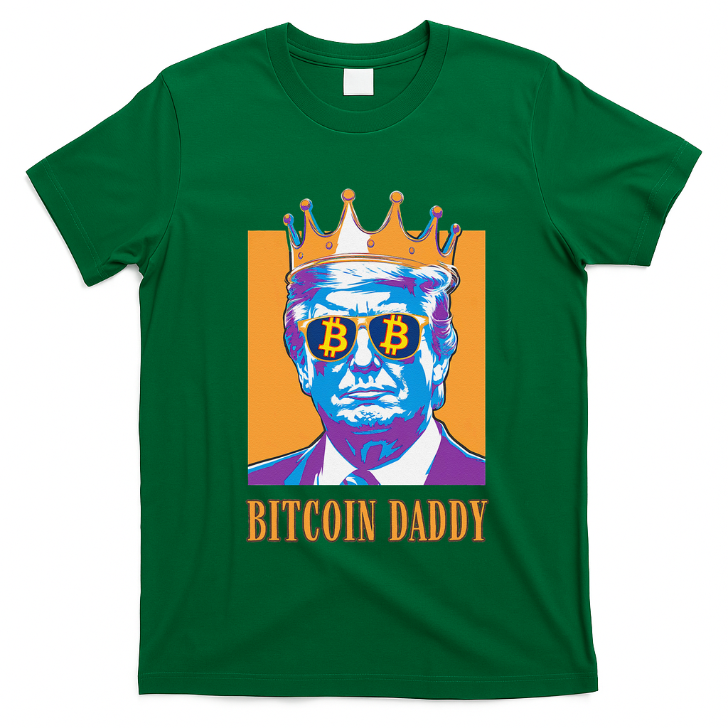 Kawaii Bitcoin Daddy Trump Crypto King Bitcoin Chill Bullrun T-Shirt - Irish Green