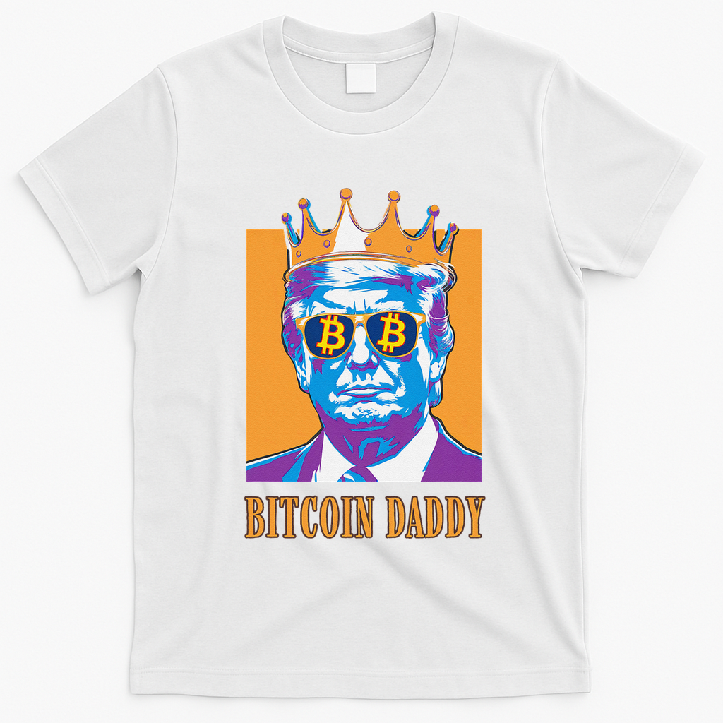Kawaii Bitcoin Daddy Trump Crypto King Bitcoin Chill Bullrun T-Shirt - White