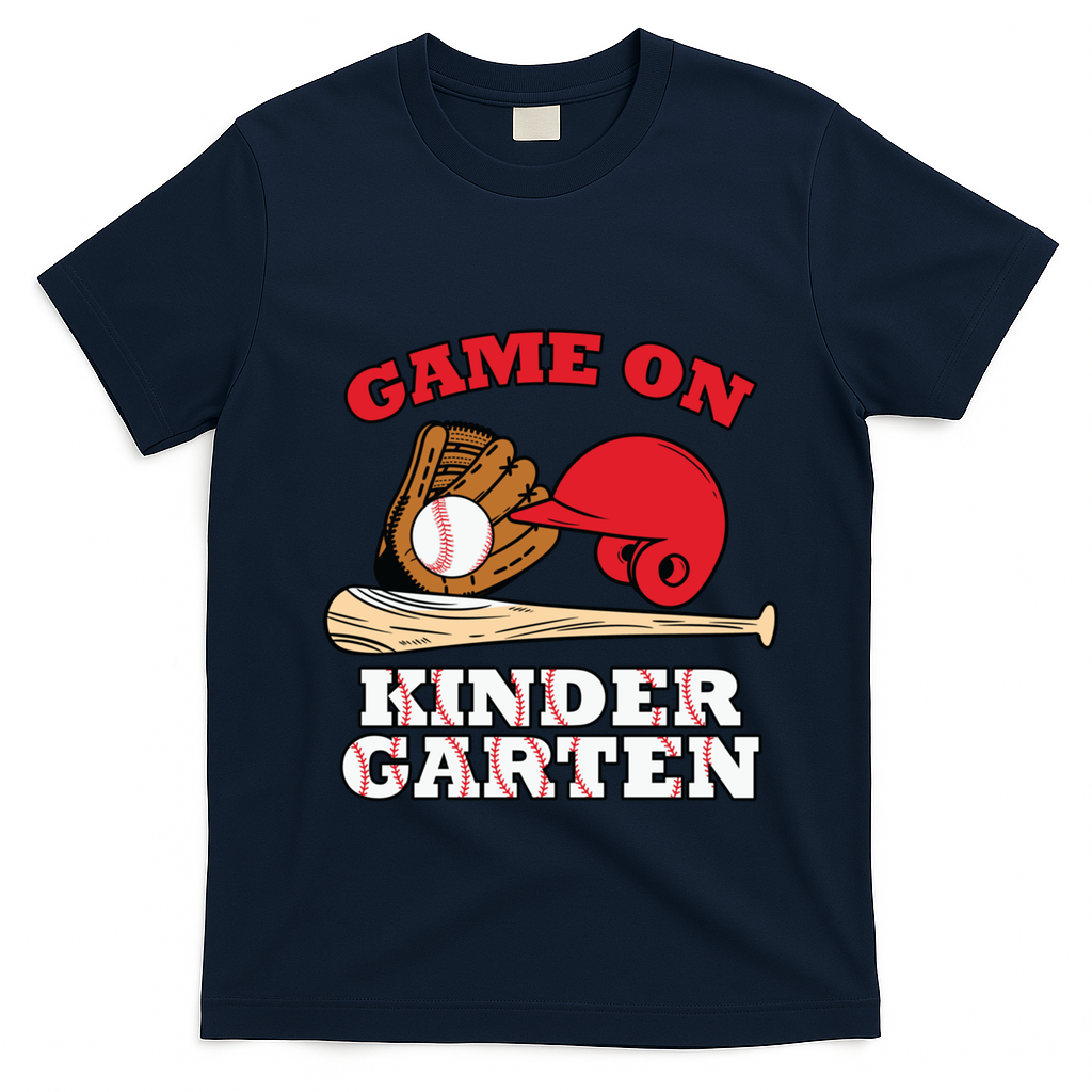 Kindergarten Baseball Game On First Day Of School Gift T-Shirt - Navy Blue