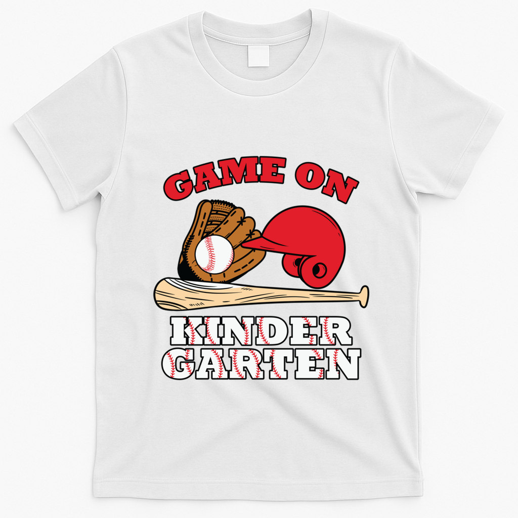 Kindergarten Baseball Game On First Day Of School Gift T-Shirt - White