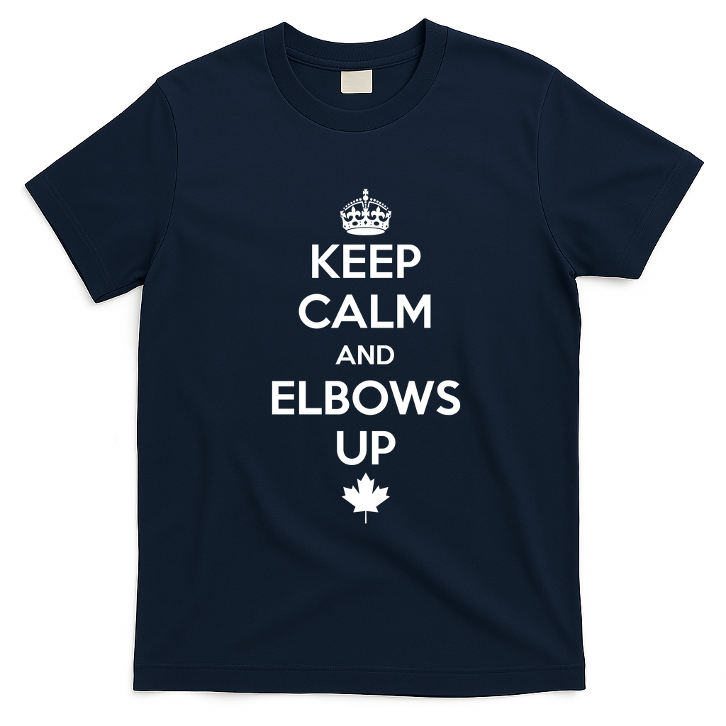 Keep Calm and Elbows Up Canada is Not for Sale  T-Shirt - Navy Blue