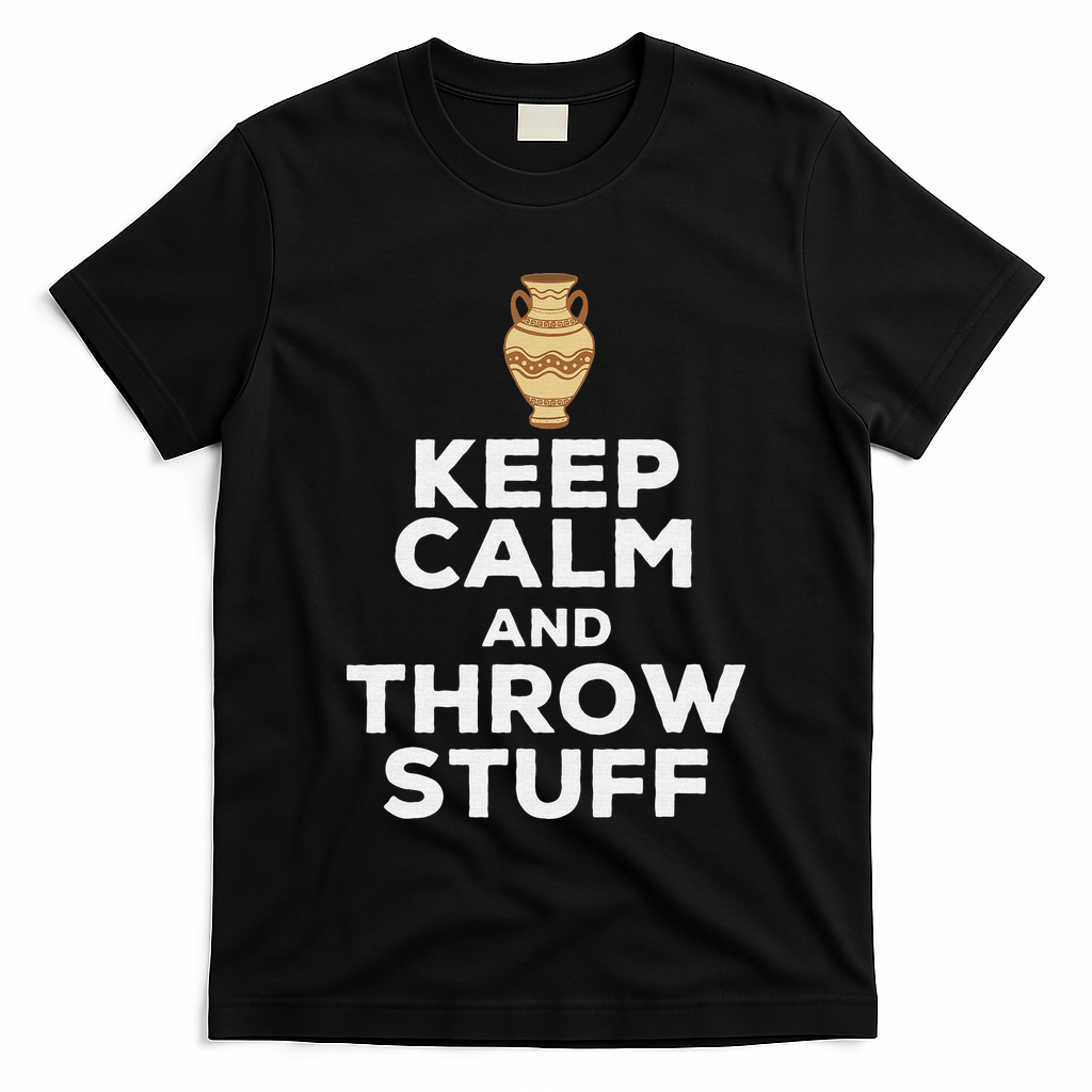 Keep Calm And Throw Stuff Pottery Ceramic Potter Ceramicist T-Shirt