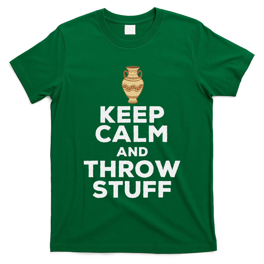 Keep Calm And Throw Stuff Pottery Ceramic Potter Ceramicist T-Shirt