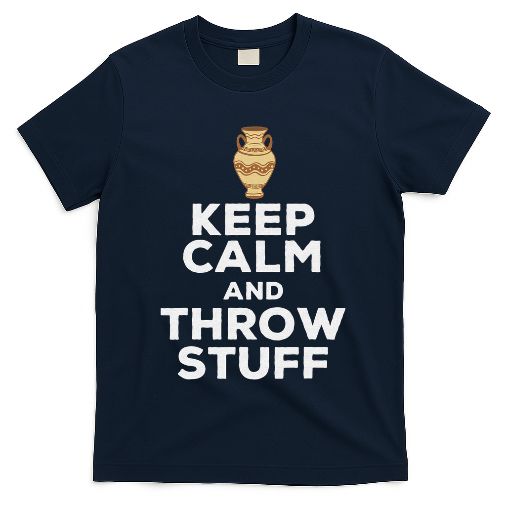 Keep Calm And Throw Stuff Pottery Ceramic Potter Ceramicist T-Shirt