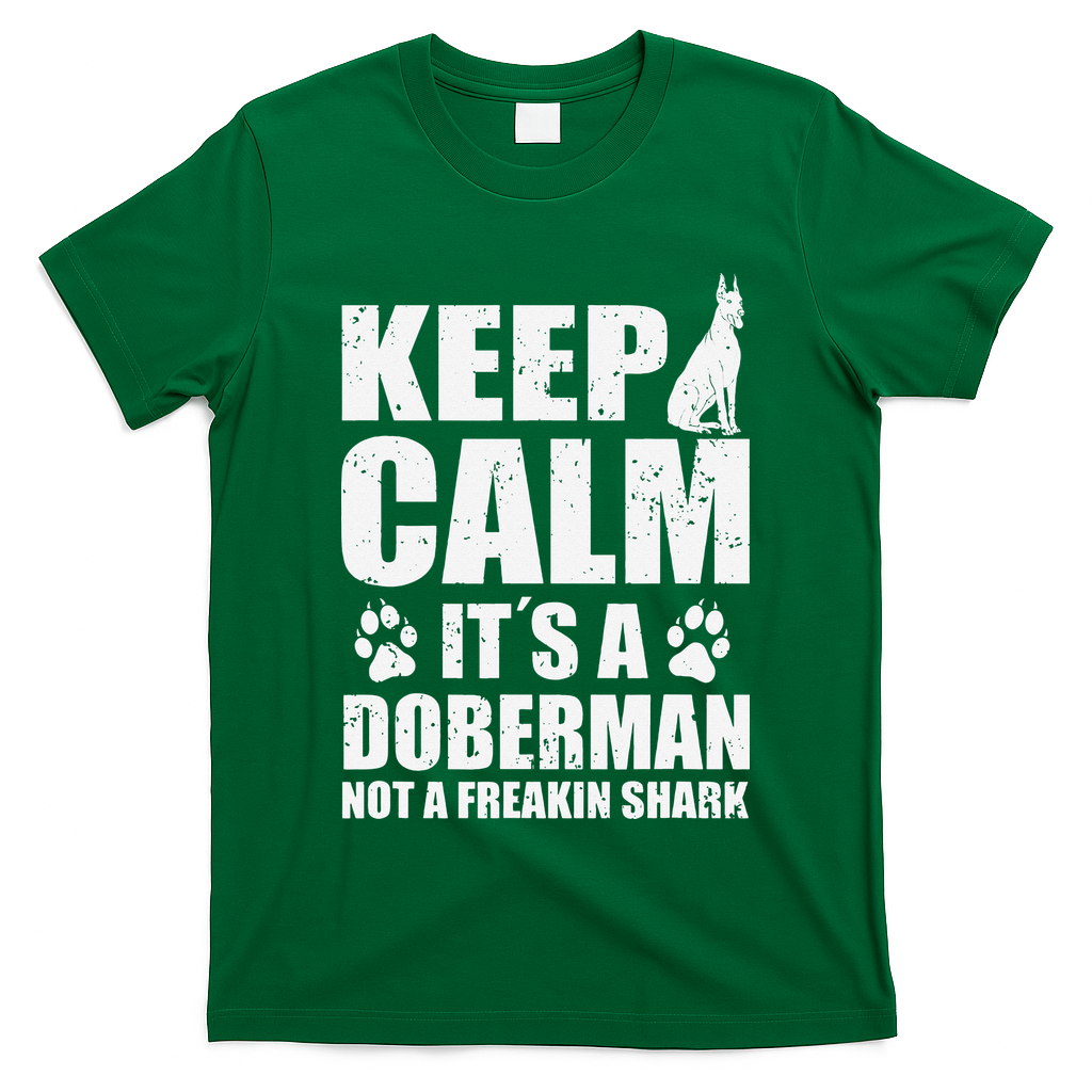 Keep Calm It's A Doberman Not A Freakin' Shark Dog T-Shirt