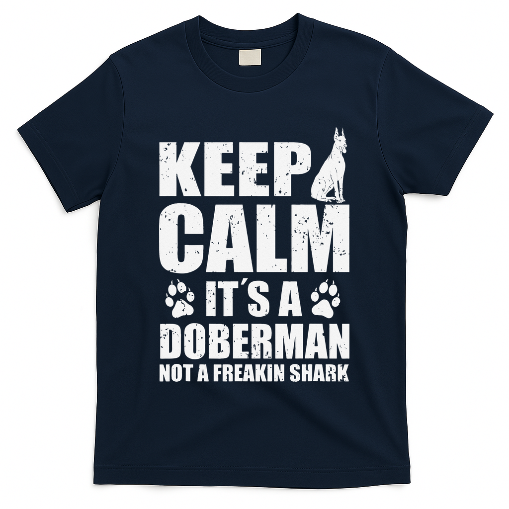 Keep Calm It's A Doberman Not A Freakin' Shark Dog T-Shirt
