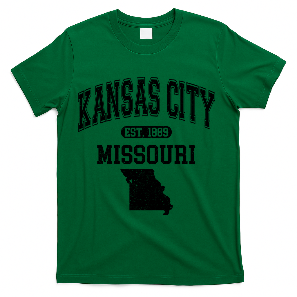 Kansas City Missouri Est 1889 Varsity T-Shirt - Green