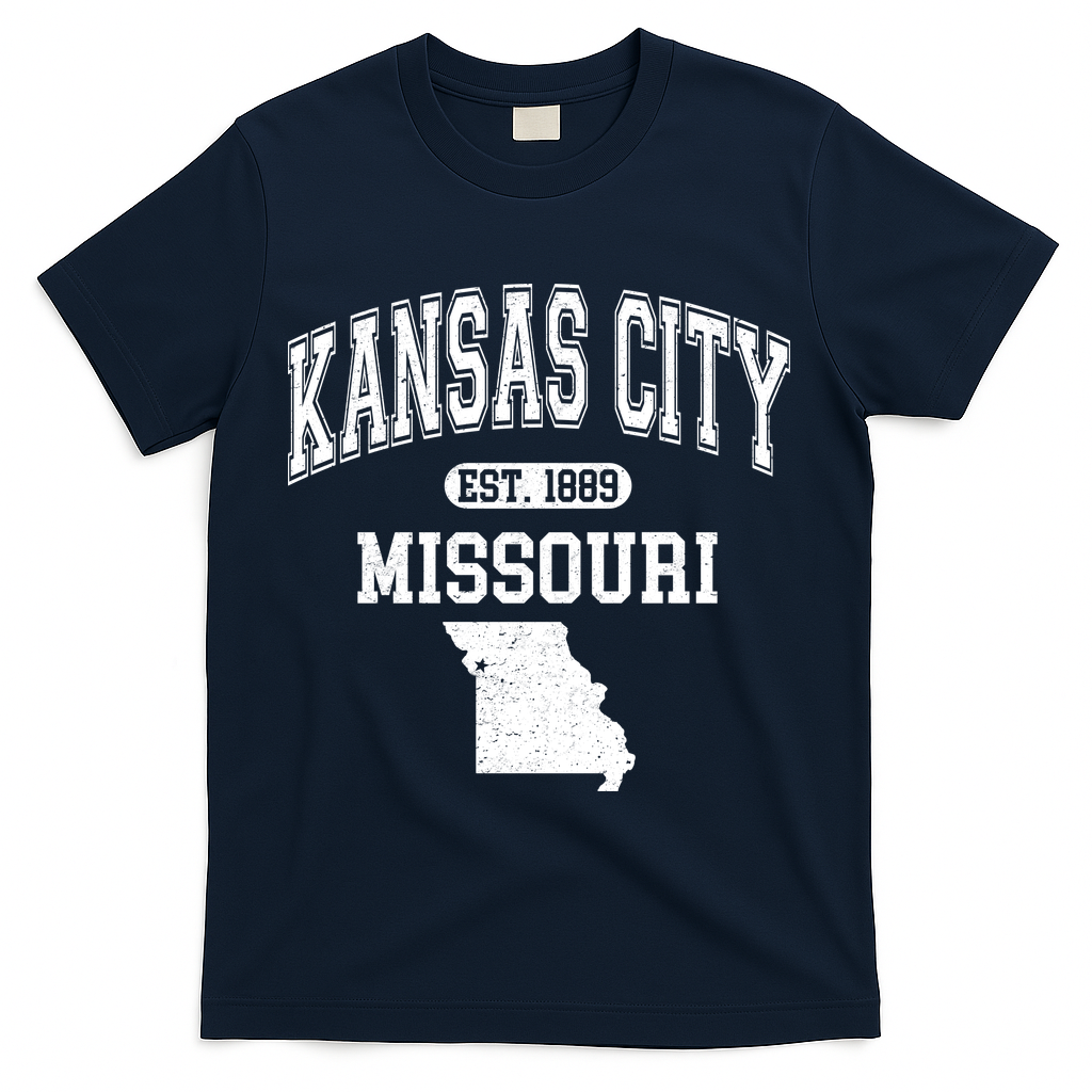 Kansas City Missouri Est 1889 Varsity T-Shirt - Navy