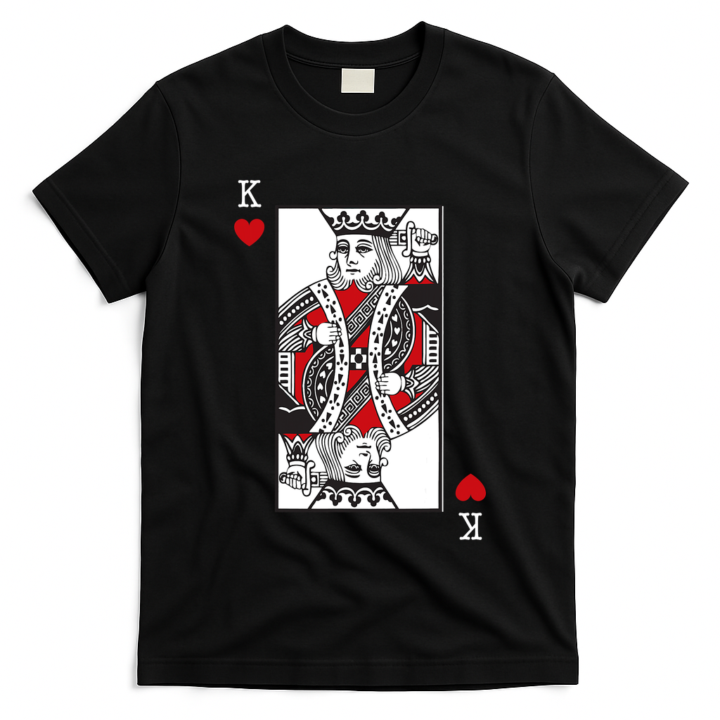 King Of Hearts Valentines Day Cool Playing Card Poker Casino T-Shirt