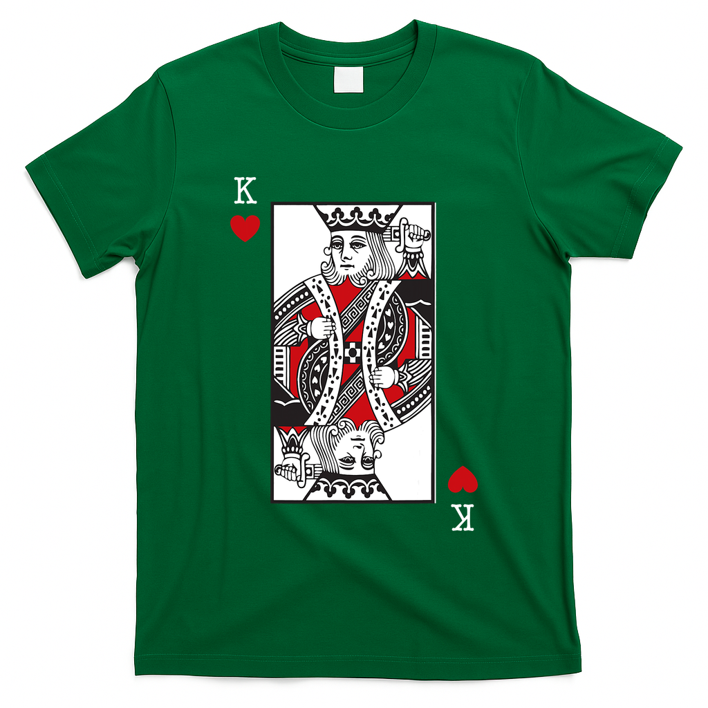 King Of Hearts Valentines Day Cool Playing Card Poker Casino T-Shirt