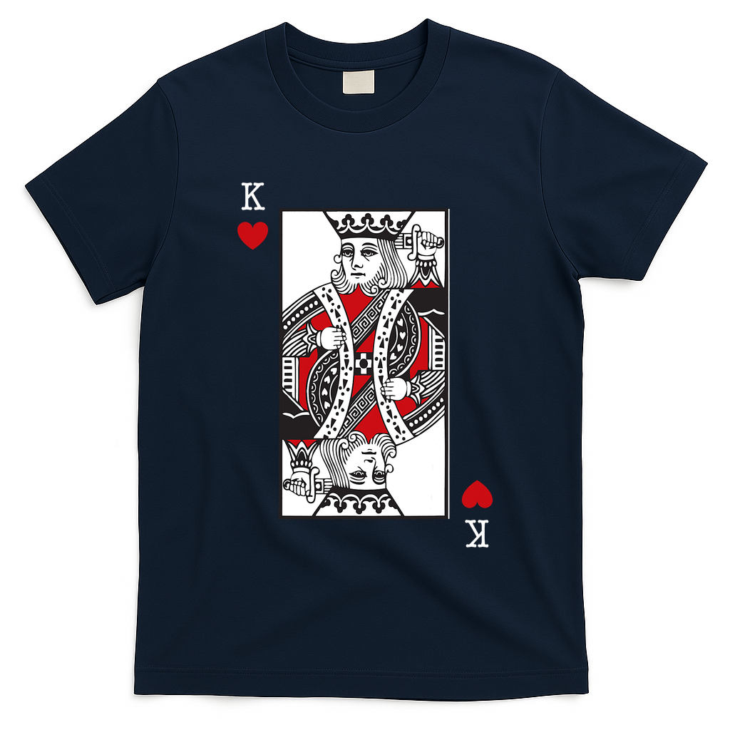 King Of Hearts Valentines Day Cool Playing Card Poker Casino T-Shirt