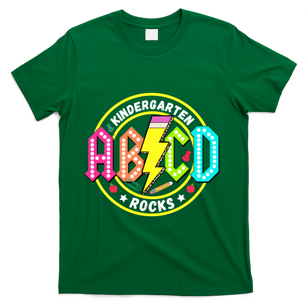 Kindergarten Rocks Back To School T-Shirt - Green