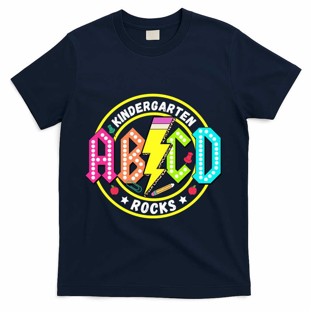 Kindergarten Rocks Back To School T-Shirt - Navy