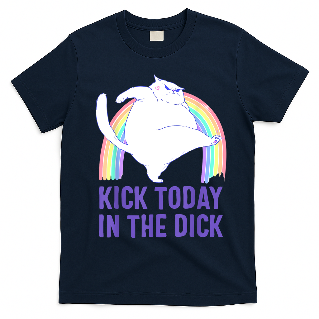 Kick Today In The Dick T-Shirt - Navy Blue