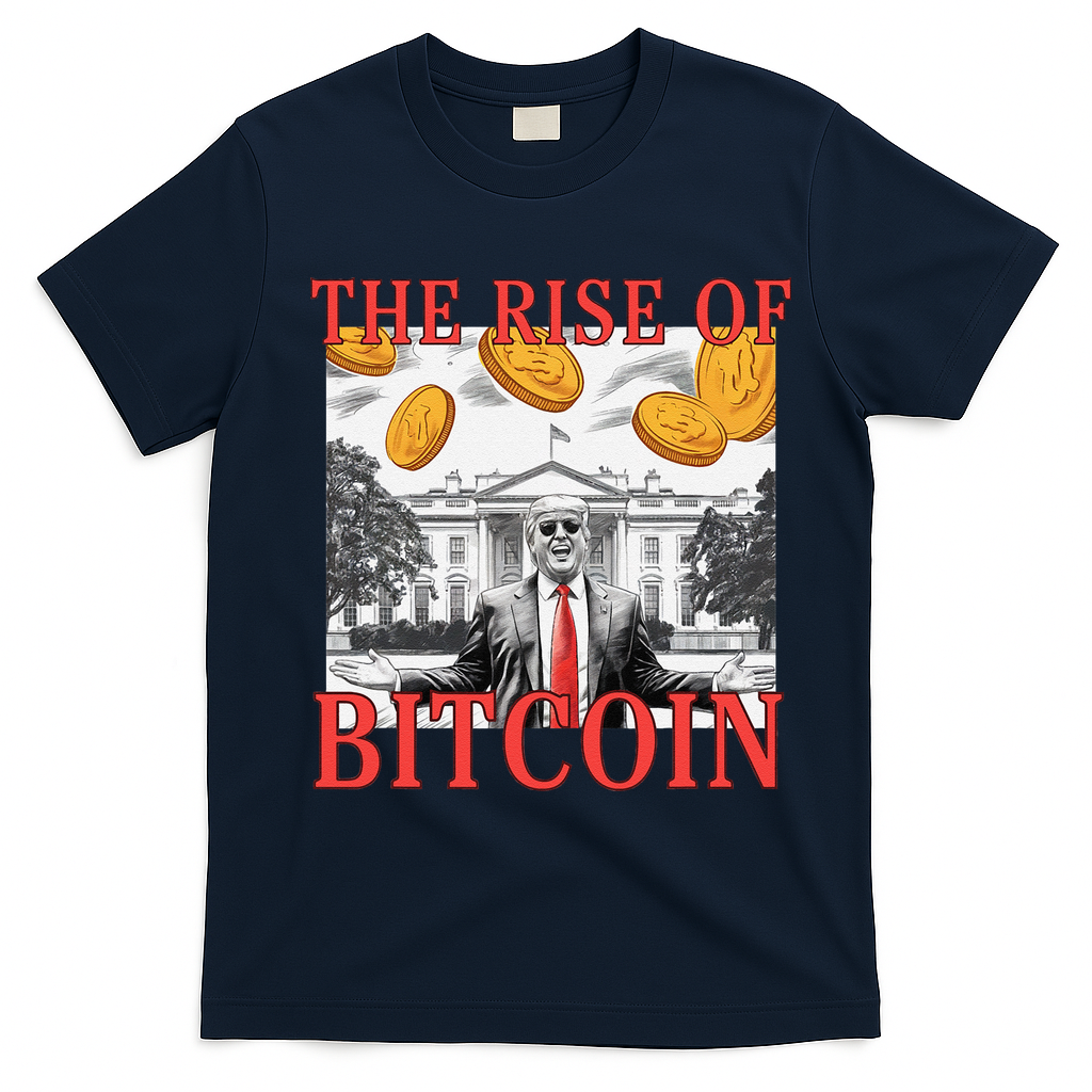 Kawaii Trump The Rise Of Bitcoin White House DaddyS Home T-Shirt - Navy Blue