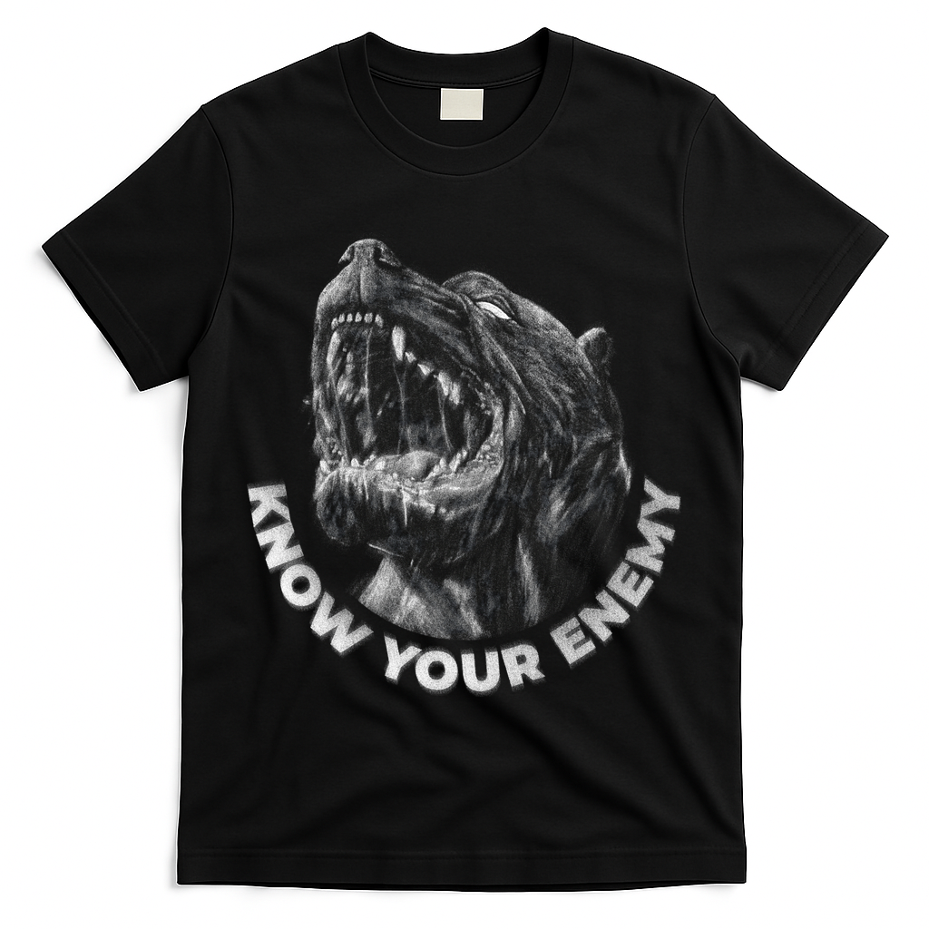 Know Your Enemy Realistic Pitbull Dog T-Shirt