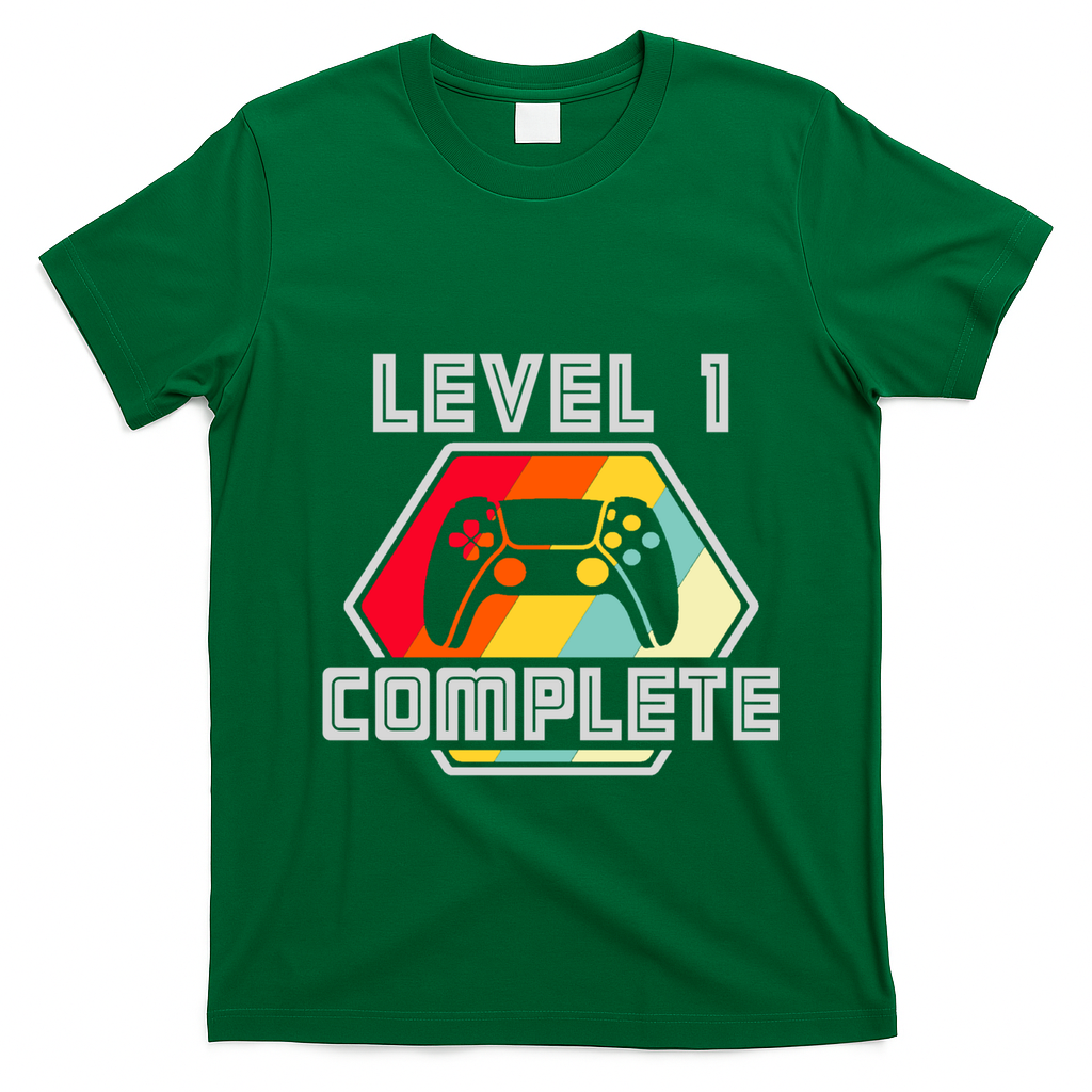 Level 1 Complete 1 Anniversary 1st Wedding Anniversary Gamer Gift T-Shirt - Irish Green