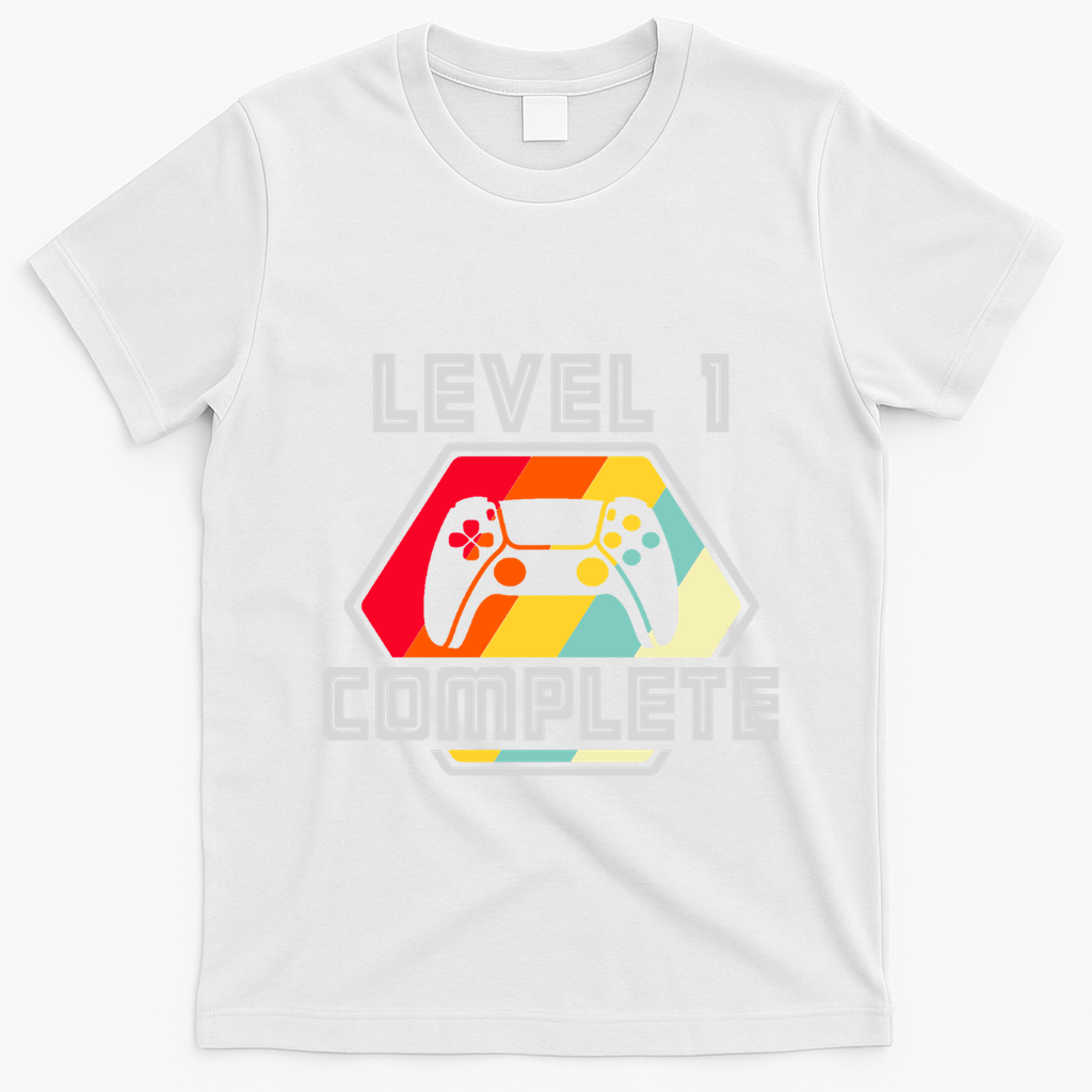 Level 1 Complete 1 Anniversary 1st Wedding Anniversary Gamer Gift T-Shirt - White