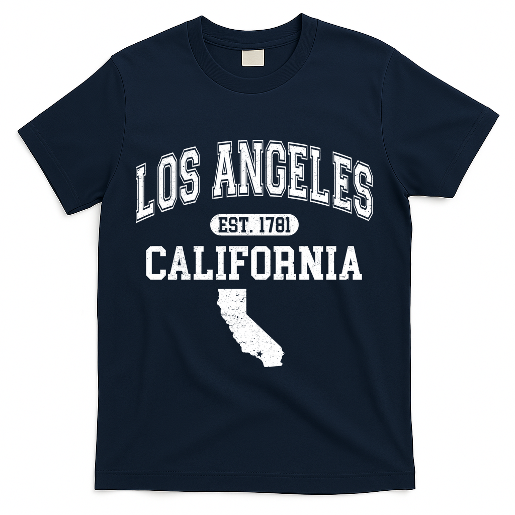 Los Angeles California Est 1781 Varsity T-Shirt - Navy