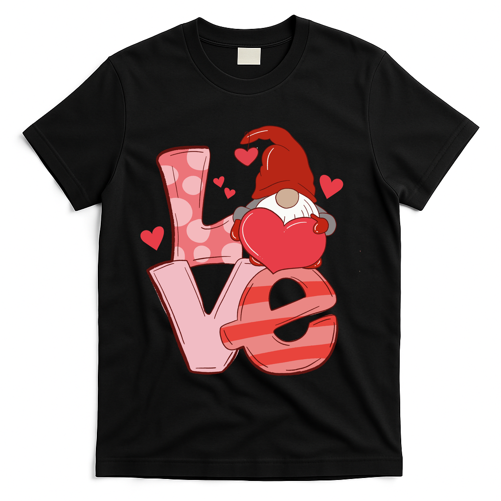 Love Cute Gnome Valentines Day Heart T-Shirt